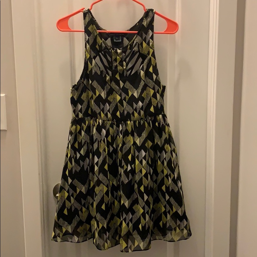 French Connection Geometric Dress w/Cutouts, Black